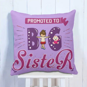 Promoted to Big Sister Purple Cushion