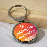 Go confidently in the direction of your dreams Round Metal Keychain