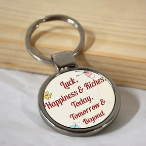 Butterfly Irish Blessing Round Metal Keychain-1