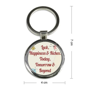 Butterfly Irish Blessing Round Metal Keychain-6