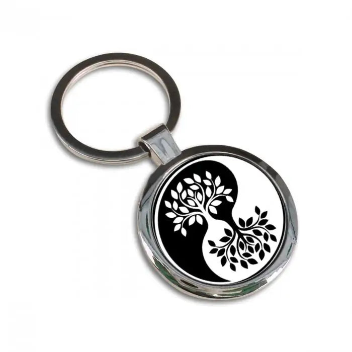 A Tree of Life Round Metal Keychain