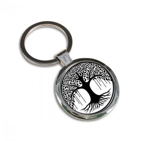 Connection to Everything Tree of Life Round Metal Keychain-1