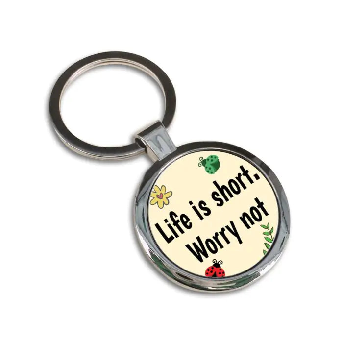 Good Luck Ladybug Round Metal Keychain-3