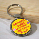 Colleagues to Friends Round Metal Keychain-1