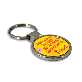 Colleagues to Friends Round Metal Keychain-4