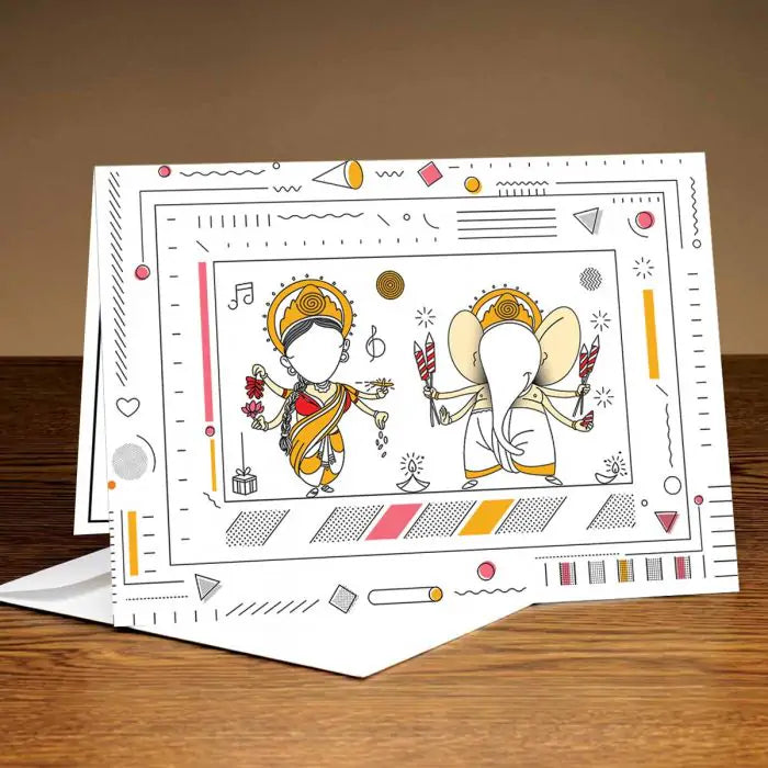Laxmi and Ganesha Diwali Greeting Card