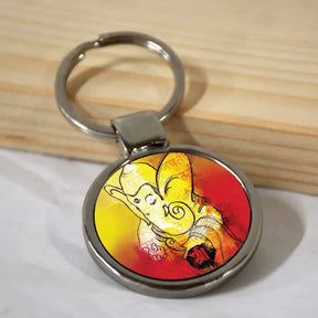 Shree Ganesha Round Metal Keychain-1