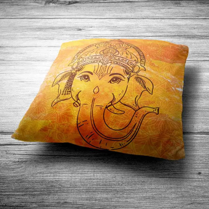 Ganesha Yellow Cushion