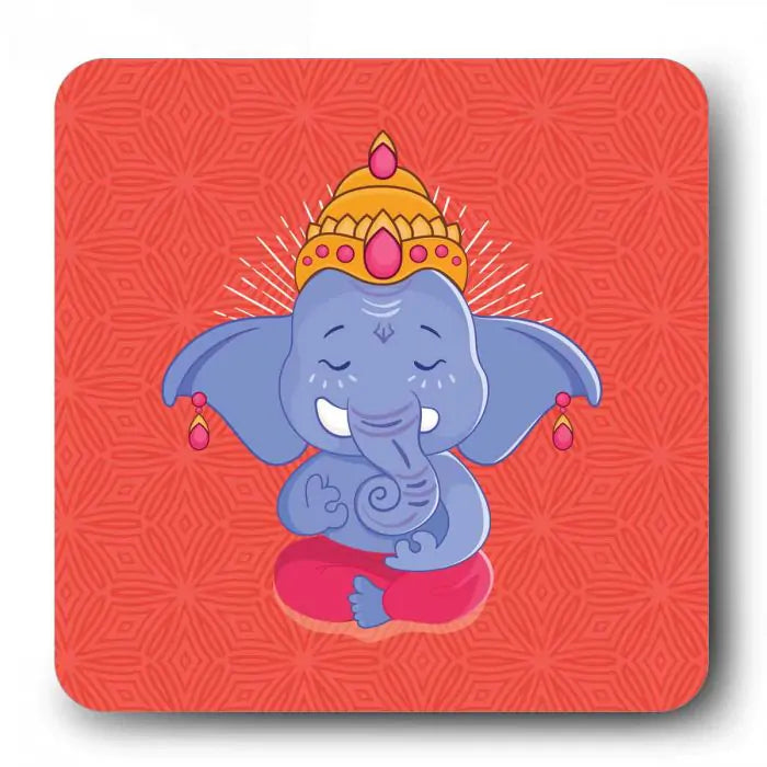 Cute Bala Ganesha Wooden Fridge Magnet 9 x 9 cm (3.5x3.5)