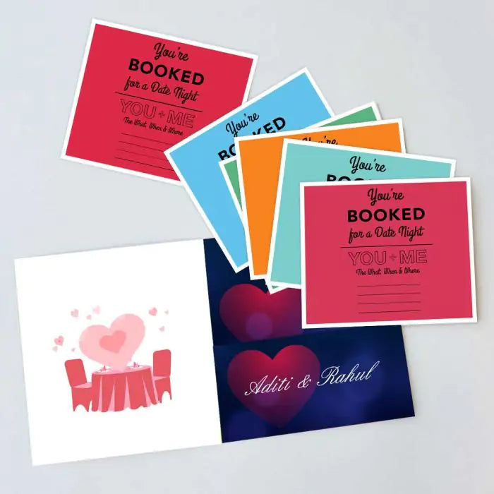 Personalised Booked for a Date Night Pack of 6 Invites