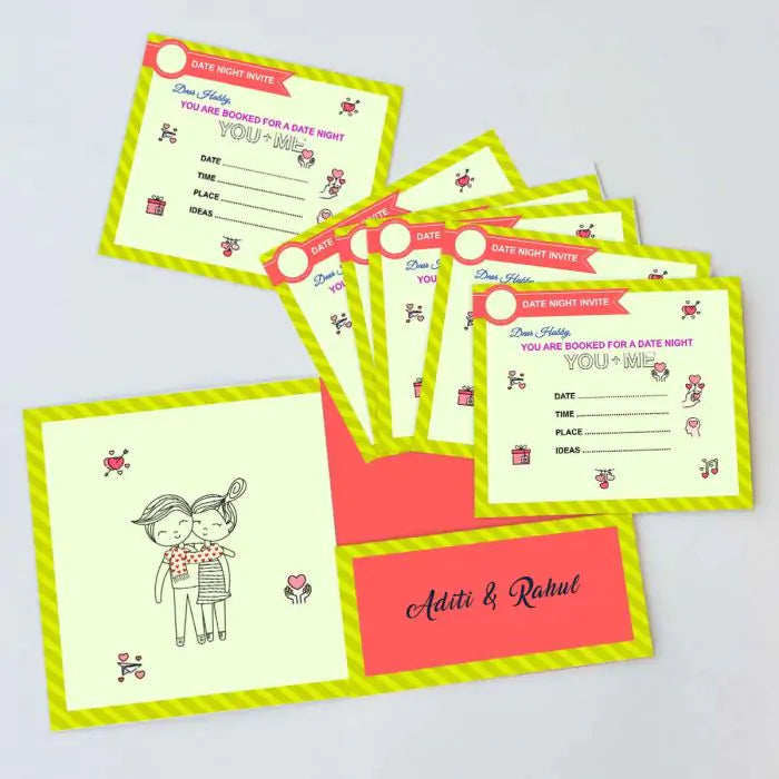 Personalised Plan Your Romantic Evening Date Pack of 6 Invites
