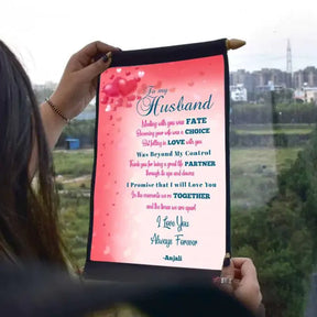 Personalised Wife's Promise to Husband Scroll