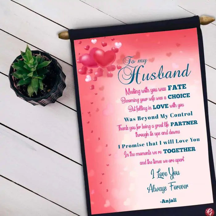Personalised Wife's Promise to Husband Scroll
