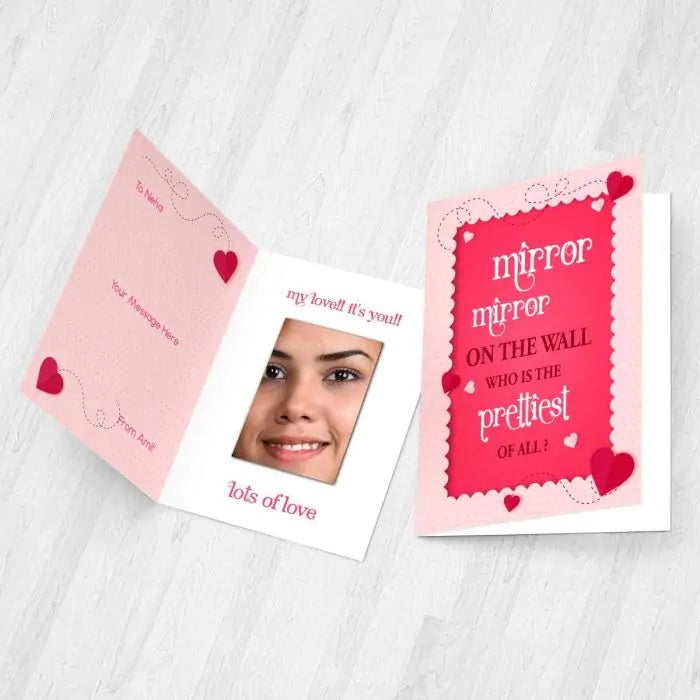 Personalised Pretty One! Mirror Card-2