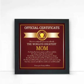 Official Certificate Mom Frame