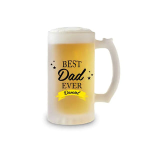 Personalised Best Dad Ever Transparent Beer Mug