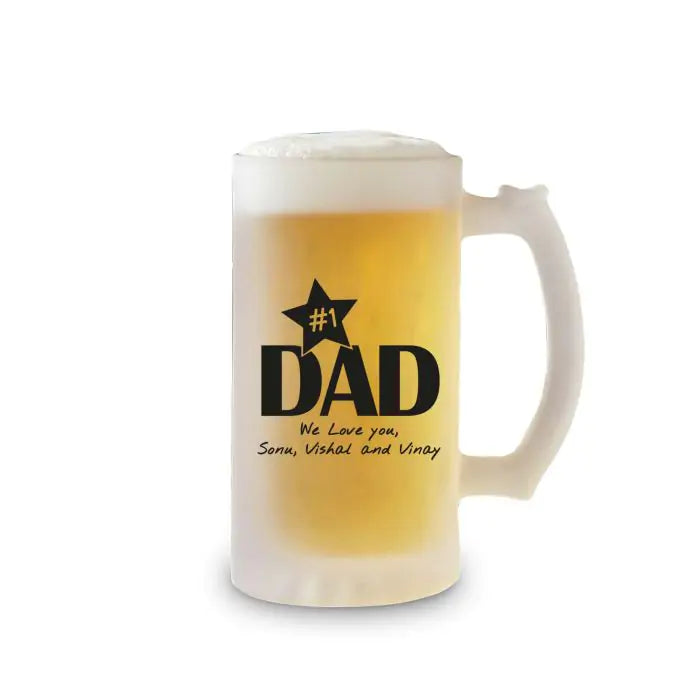 Personalised Dad We Love You Transparent Beer Mug