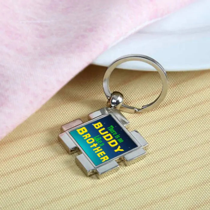 There is no Buddy like Brother Metal Keychain