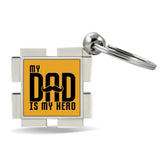 My Hero My Dad Metal Keychain
