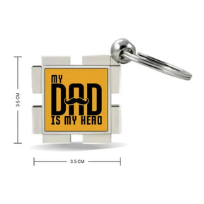 My Hero My Dad Metal Keychain