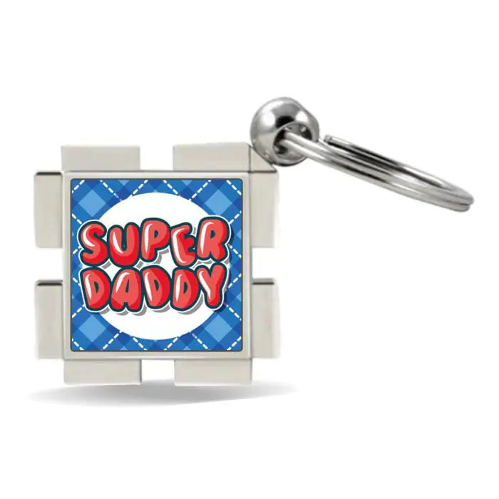 Super Daddy Metal Keychain