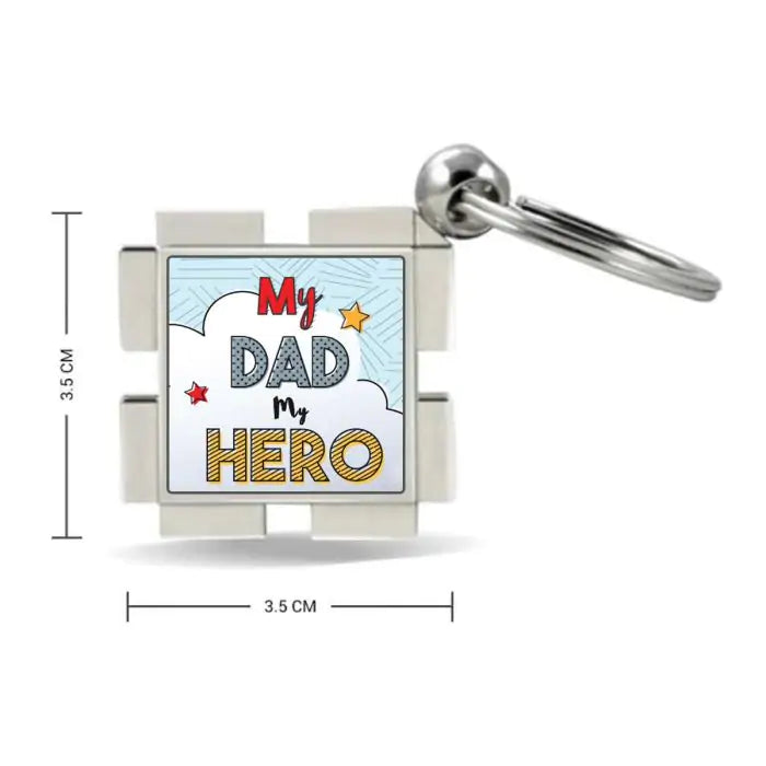 My Father My Hero Metal Keychain