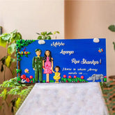 Customized Handcrafted Indian Army Themed Family Nameplate