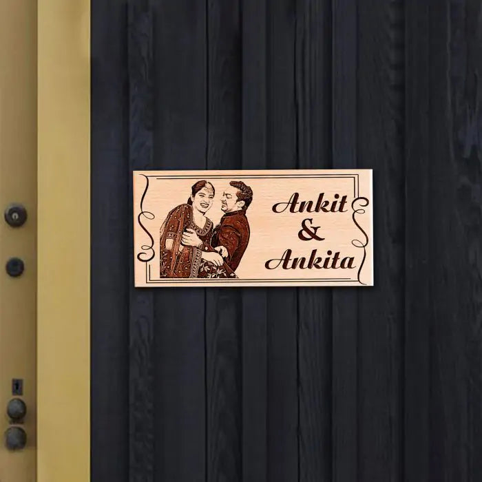 Engraved Door Photo Name Plate For Office/Home