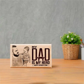 Gift for Fathers Day Dear Daddy Wooden Personalized Photo Frame
