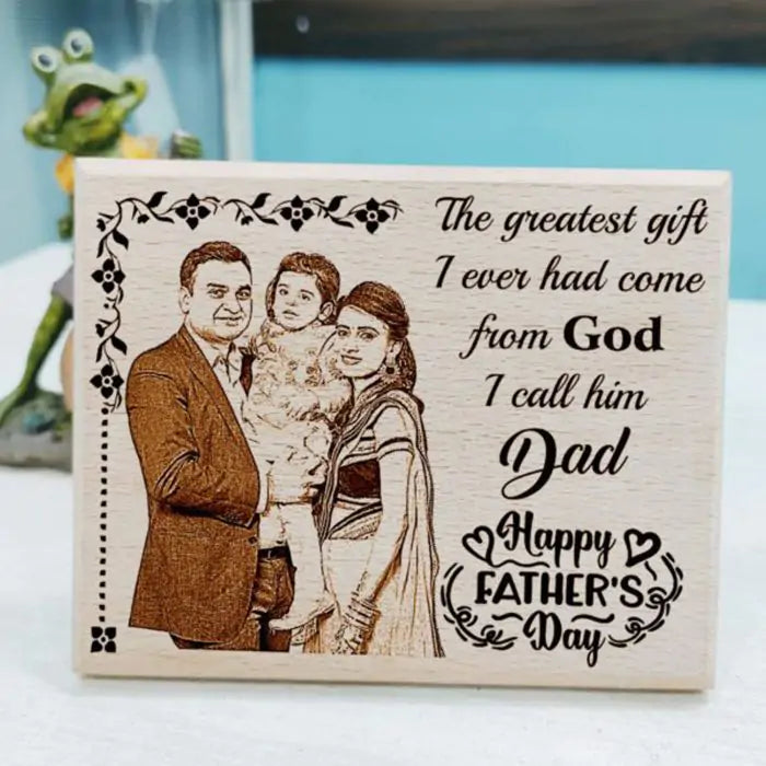 Personalized Gift for Men Wooden Photo Plaque