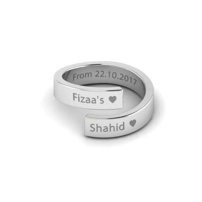 Engraved Silver Adjustable Anniversary Ring-1