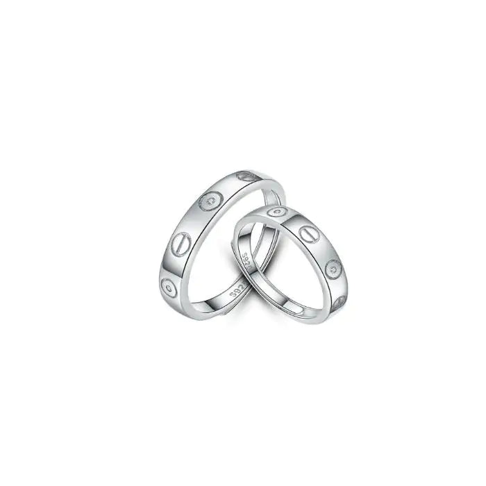 Lovers Matching Sterling Silver Couple Rings-1