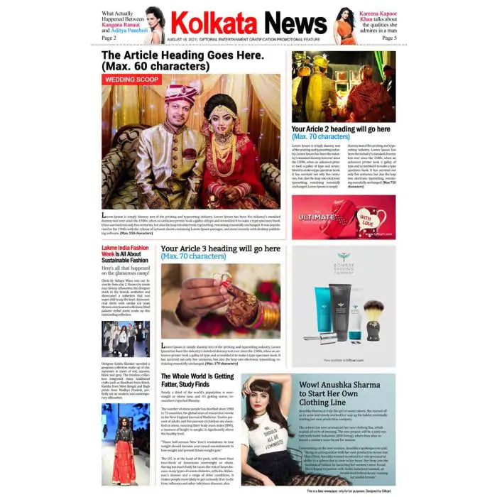 Personalised Newspaper Front Page Wedding Scoop - Digital