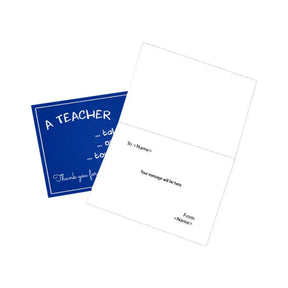 Personalised Teacher Takes A Hand Card