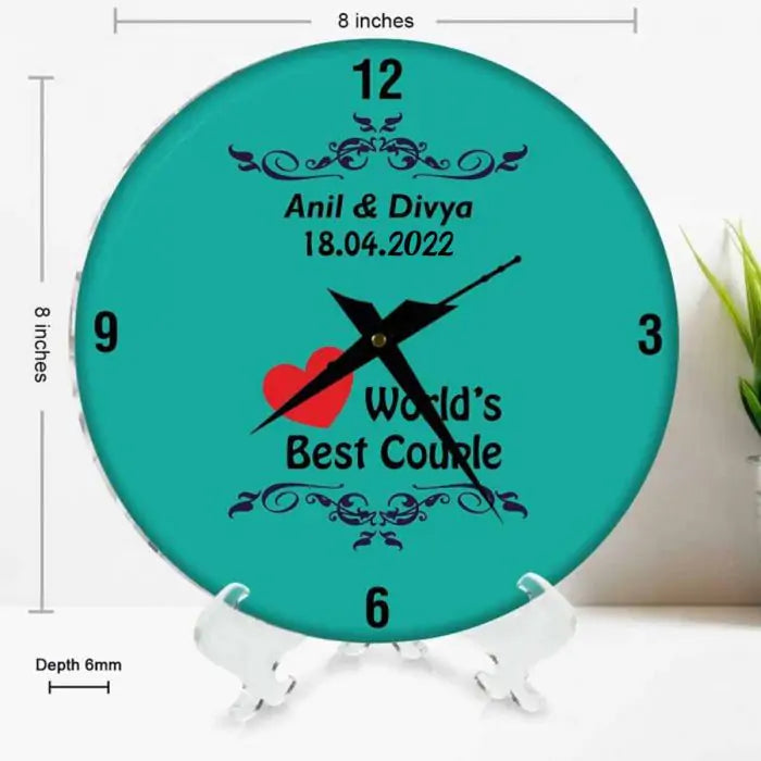 Personalized Gifts Wooden Wall Clock, Ideal Couples Anniversary Gift