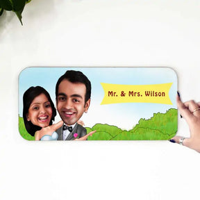 Personalised Smiling Couple Name Plate