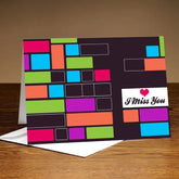 Personalised Missing You In Shades Of Multicolour - I Miss You Card