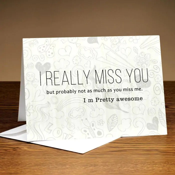 Personalised Cute Who Misses Each Other More - I Miss You Card