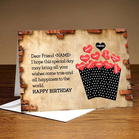 Personalised Special Wishes To Friend Birthday Card