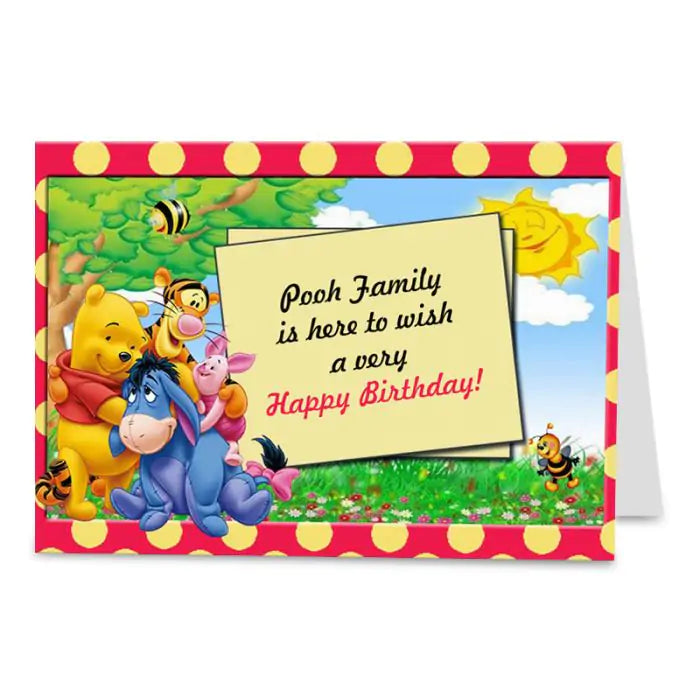 Personalised Birthday Wishes From The Pooh Family Birthday Card