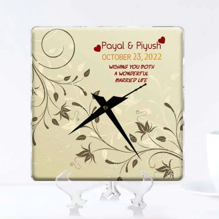 Personalised Happy Married Life Clock