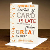 Personalized Although My Wishes Are Late - Belated Birthday Card-1