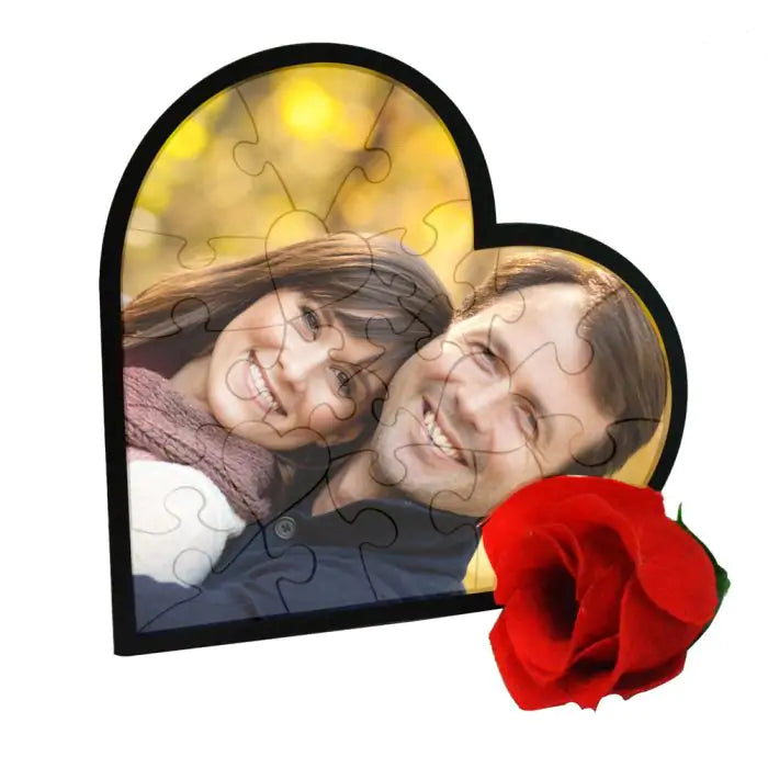 Personalised Heart Shape Wooden Photo Puzzle