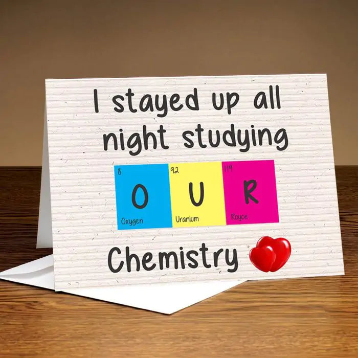 Personalised Our Chemistry Greeting Card