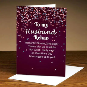 Personalised For Dear Husband Love Greeting Card