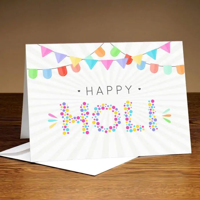 Colourful Buntings Holi Wishes Card-1