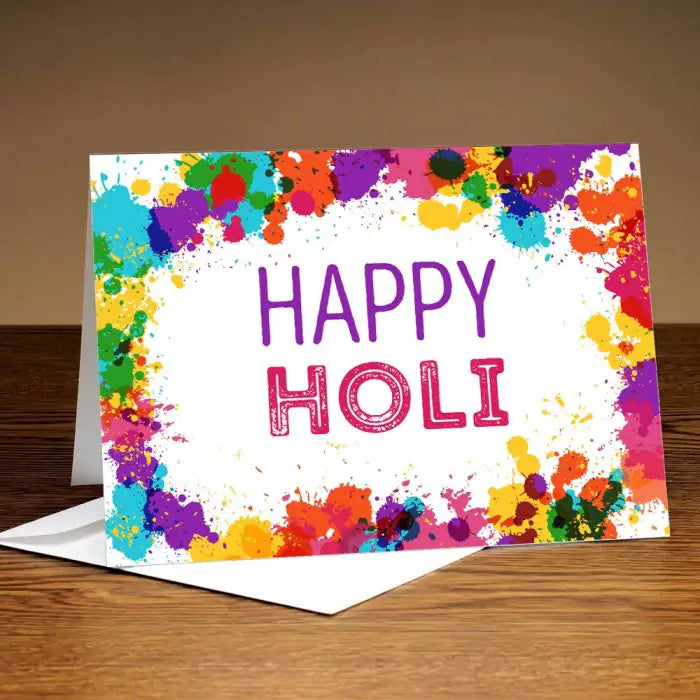 Pretty Kaleidoscope Of Colours Holi Card-1