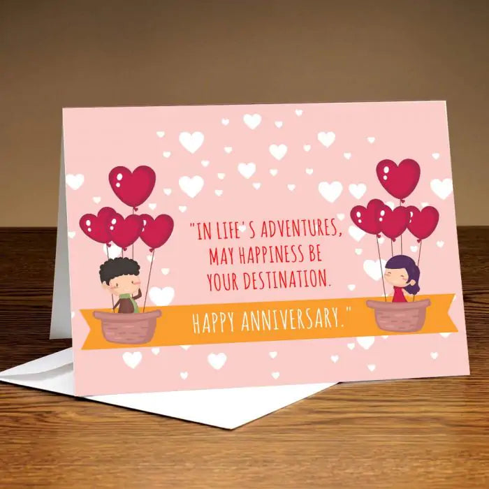 Personalised Destination Happiness' - Anniversary Card
