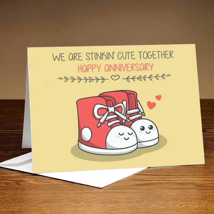 Personalised Stinking Cute Together - Anniversary Card