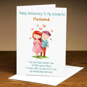 Personalised Happy Anniversary Card For Hubby